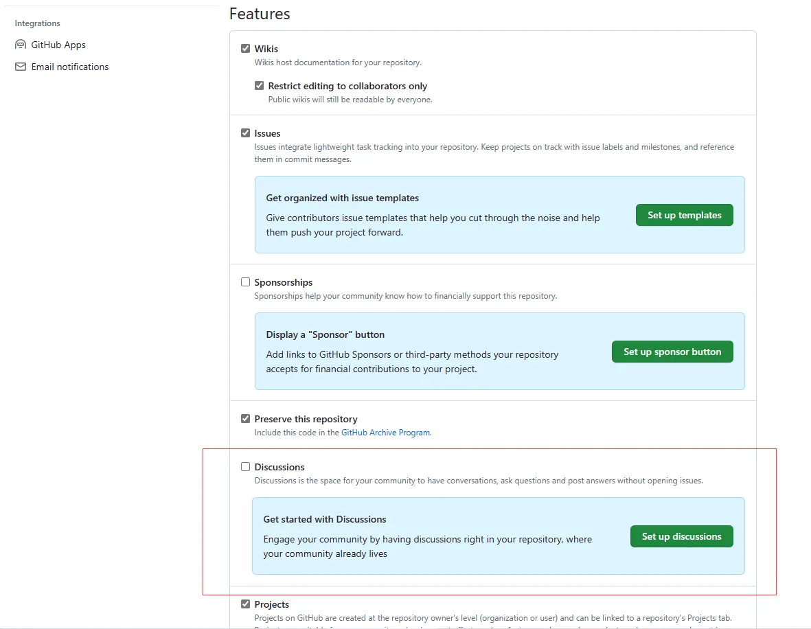 Enable GitHub Discussions